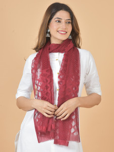 Nakoda Creation Net Self Design Women Dupatta