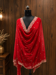 pahenava Georgette Embroidered Women Dupatta