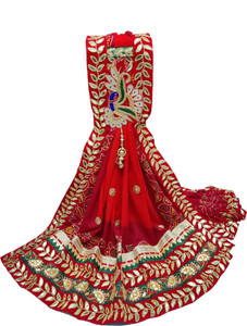 Ranisatiya Creation Poly Georgette Embroidered Women Dupatta