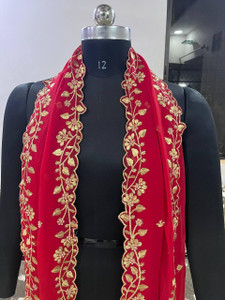 VLIPCARTZ Georgette Embroidered Women Dupatta