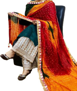 TMT HUB Pure Silk Printed, Geometric Print, Graphic Print Women Dupatta