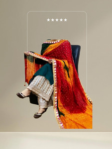 GG TEXTILE Art Silk Hand Painted, Self Design, Printed Women Dupatta