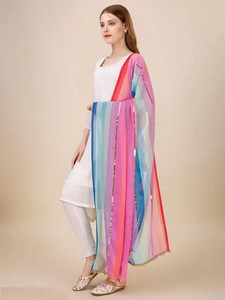 Qyra Georgette Striped Women Dupatta