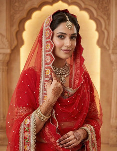 RKCREATIONnn Net Embroidered Women Dupatta