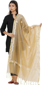 JABAMA Poly Chanderi Self Design Women Dupatta