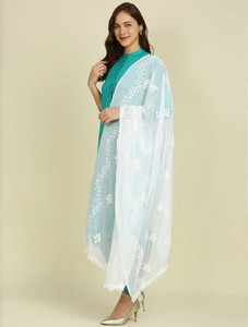 S R CRETION Chiffon Embroidered Women Dupatta