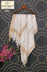Sarvagun Poly Chanderi Solid, Self Design, Floral Print, Striped Women Dupatta