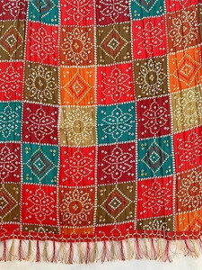 TMT HUB Silk Blend Embellished, Geometric Print, Self Design Women Dupatta