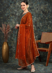 Var Vadhu Net Embroidered Women Dupatta