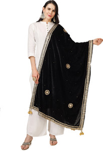 A R SILK Velvet Embroidered Women Dupatta