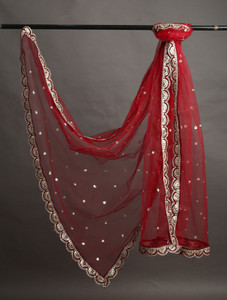 MARUTI KRUPA ENTERPRISE Net Embroidered Women Dupatta