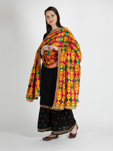 phulkari Chiffon Embroidered Women Dupatta