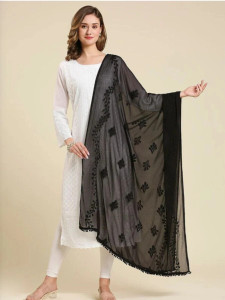 Divyam Chiffon Embroidered Women Dupatta