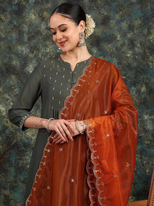 Var Vadhu Net Embroidered Women Dupatta