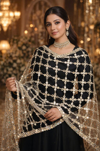 SOMVATI Net Embroidered Women Dupatta