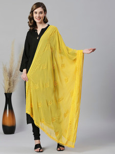 LA FEMINAE Chiffon Embroidered Women Dupatta