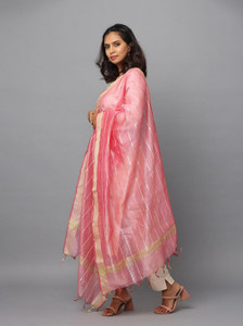 Hella Fashions Poly Chanderi Striped Women Dupatta