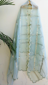 parampara clothing Organza Embellished Women Dupatta