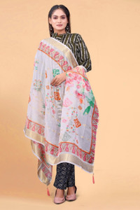 DHRUVISH Chiffon Self Design Women Dupatta