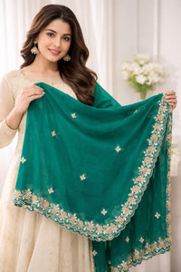 RudraSCreation Georgette Embroidered Women Dupatta