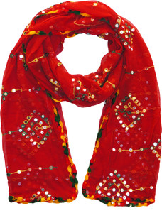 YOUTHQUAKE Chiffon Embroidered, Embellished Women Dupatta