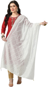 A R SILK DUPATTA HUB Poly Chanderi Self Design Women Dupatta