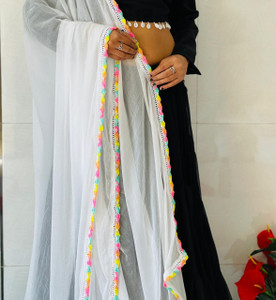 DHRUVISH Chiffon Solid Women Dupatta