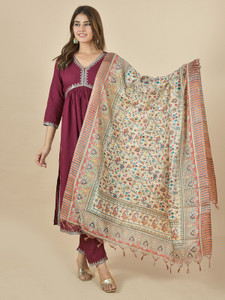 LA FEMINAE Silk Blend Printed Women Dupatta