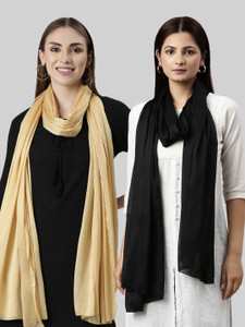 TWIN BIRDS Nylon Solid Women Dupatta