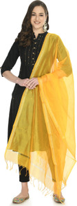 A R SILK HANDLOOM Poly Chanderi Solid Women Dupatta