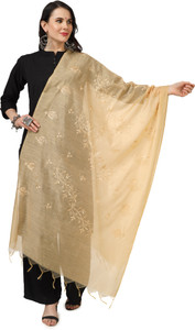 A R SILK Cotton Blend Embroidered Women Dupatta