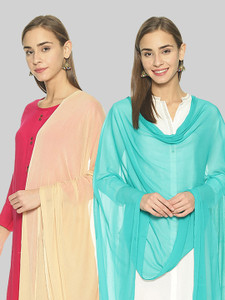TWIN BIRDS Nylon Solid Women Dupatta