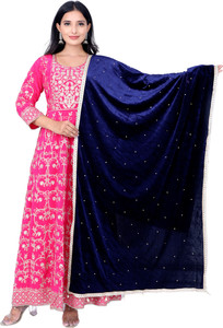 Dupattaa Velvet Self Design Women Dupatta