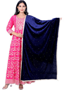 Dupattaa Velvet Self Design Women Dupatta