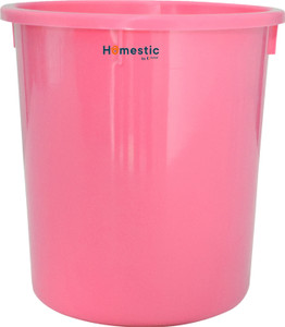 HOMESTIC Plastic Open Dustbin, Trash Bin, Garbage Bin, Waste Bin, 5Ltr. (Pink) Plastic Dustbin