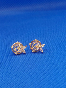 Jihaan Gold plated Circle Of Life DIA DIAMOND COLLECTION Diamond Brass Earring Set