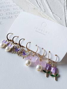 octagon hhub Korean Classic Versatile Gold Fashion Korean Hoops Earrings | Pack of 4 Alloy Clip-on Earring