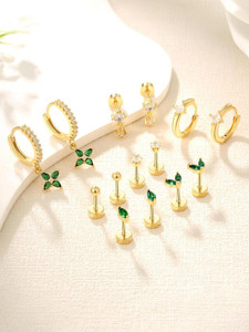 Bawree Stud Earning Crystal Stainless Steel Stud Earring