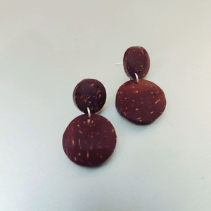 Onearth Coconut Shell Earrings for Women & Girls | Lightweight Wooden Look Earrings Brass, Shell Drops & Danglers