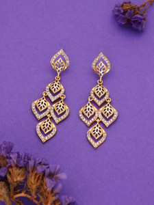 brado jewellery Lightweight Fashion Earrings with Stone Work Diamond Brass Drops & Danglers
