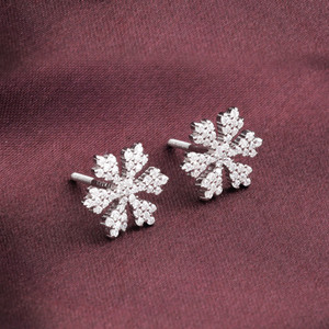 GIVA Sterling Silver Snowflake Earrings for women & girls with 925 stamped Cubic Zirconia Sterling Silver Stud Earring