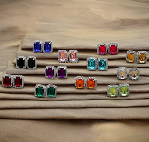 RAKSHA ENTERPRISE COMBO OF 12 Diamond Alloy Stud Earring