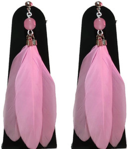 Weariton Feather Vintage Stylish Fancy Party Wear Tribal Western Earrings Beads Silver, Alloy, Fabric, Metal Drops & Danglers, Tunnel Earring, Earring Set, Tassel Earring