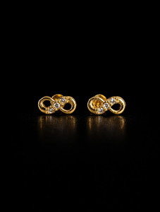 Ria Infinity second stud Brass Stud Earring