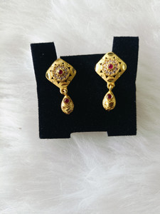 DHARVI IMITATION 1 GRAM GOLD Earring 01 Diamond Brass Stud Earring