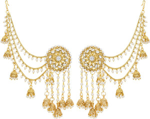 LUXOR Long Chain Jhumkha Pearl Alloy Jhumki Earring