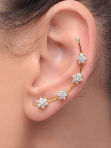 JDX American Diamond EarCuff Cubic Zirconia Alloy Clip-on Earring