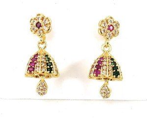 CM FASHIONS One Gram Gold Plated Traditional Trendy Stylish Earrings. Copper Jhumki Earring