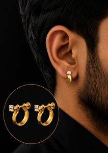 Bali for men Gold-Plated Hoop bali earring Earrings for Men and Women Huggie Ruby Alloy Huggie Earring, Stud Earring, Hoop Earring