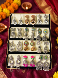 RATNAASYA Premium Traditional Ethnic Earrings Set for Women & Girls Diamond Alloy Jhumki Earring, Drops & Danglers, Stud Earring, Hoop Earring, Huggie Earring
